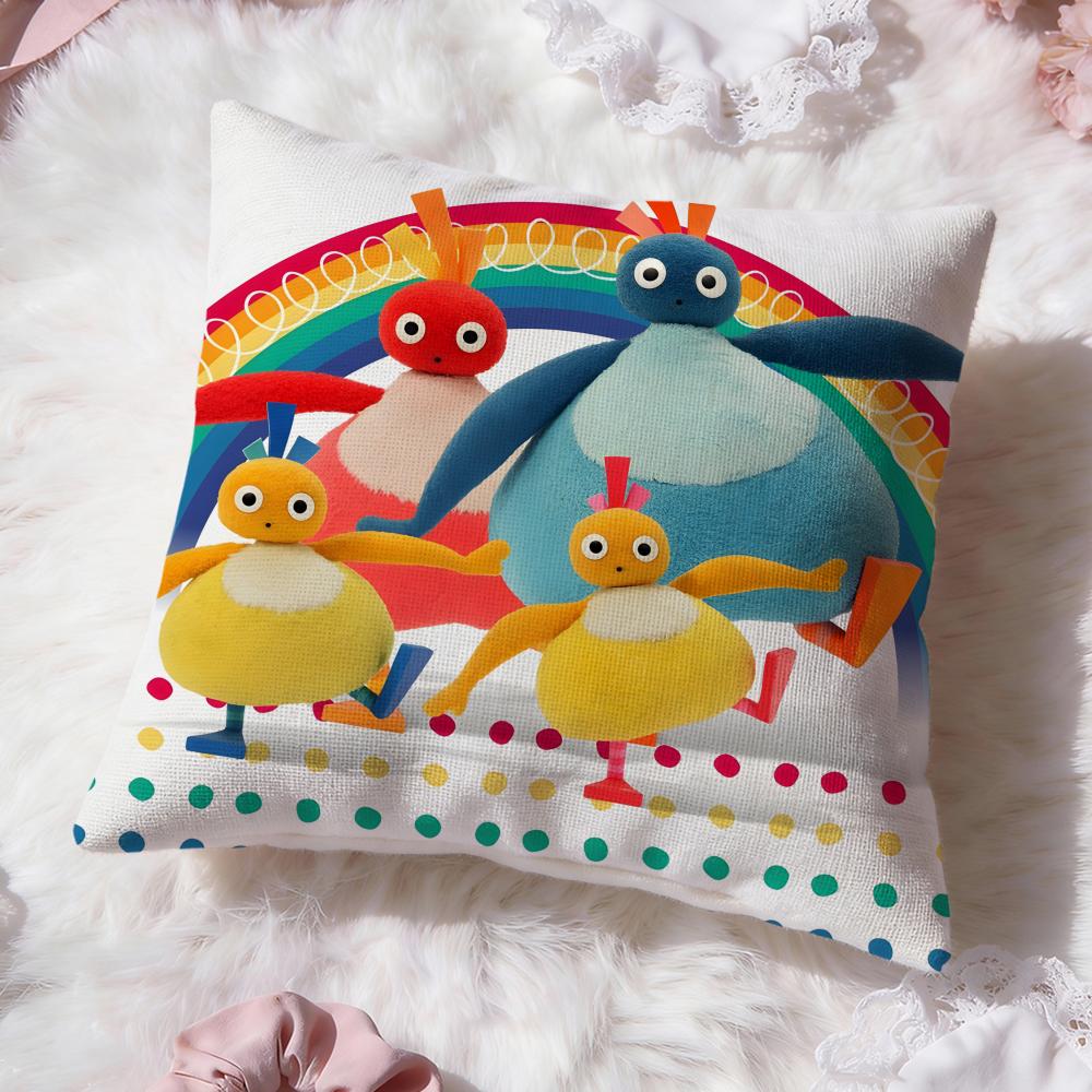 

Twirlywoos cartoon Cushion Cover Premium Comfort Reversible Pillow Cove -Two in One Design for Any Room & Car Interior 50cmx50cm