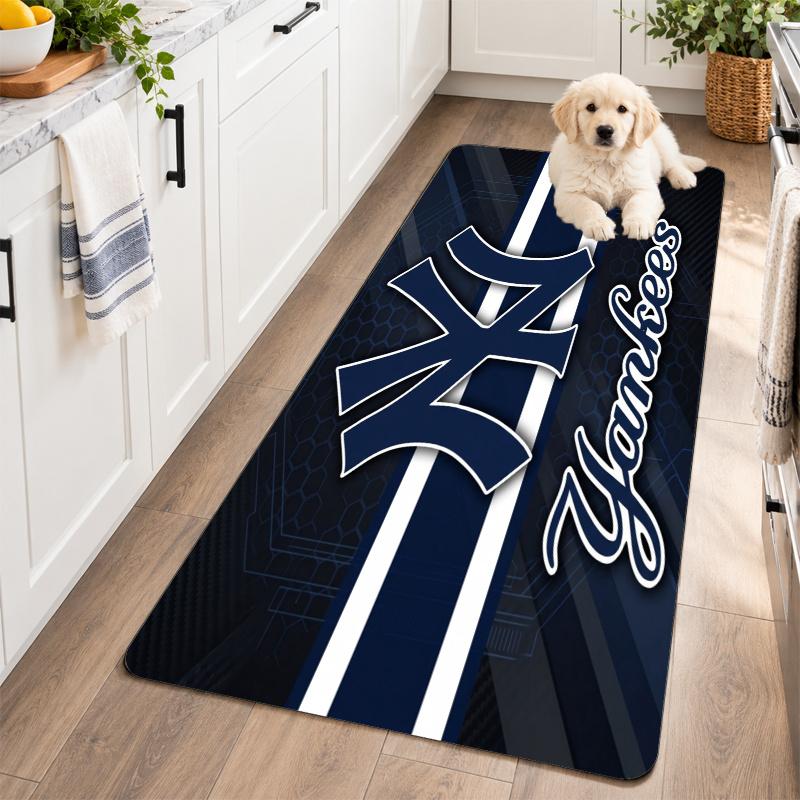 Flannel Kitchen Mat New York Yankees Soft Area Rug Non Slip Floor Carpet Home Decoration