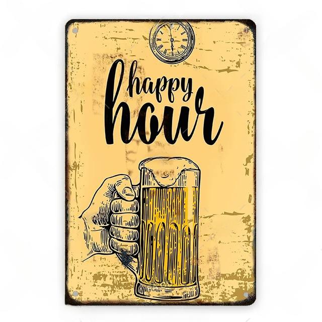 Cold Beer Posters Vintage Metal Tin Signs Drink Retro Bar Club Pub Restaurant Wall Art Decoration Plate