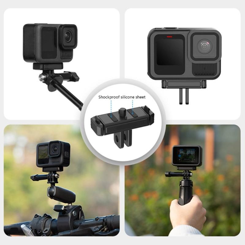 Aluminum Quick Release Base For Action Camera Mount Featuring Magnetic Double Claws Interface