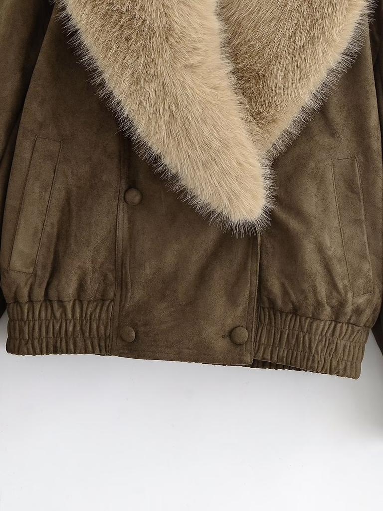 European and American Style, New Women's Clothing, Fashionable, Casual, Fur Collar Leather Jacket Jacket 4341853