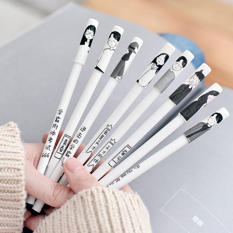 Text kreativní osobnosti Jednoduchý znak gelového pera Jehla plné černé neutrální pero 4ks