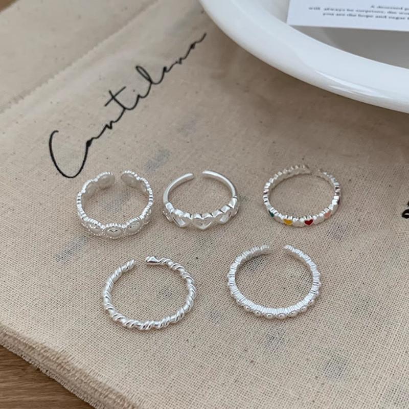 Exquisite Heart Ring For Women Adjustable Open Design Trendy Korean Style Fashion Jewelry