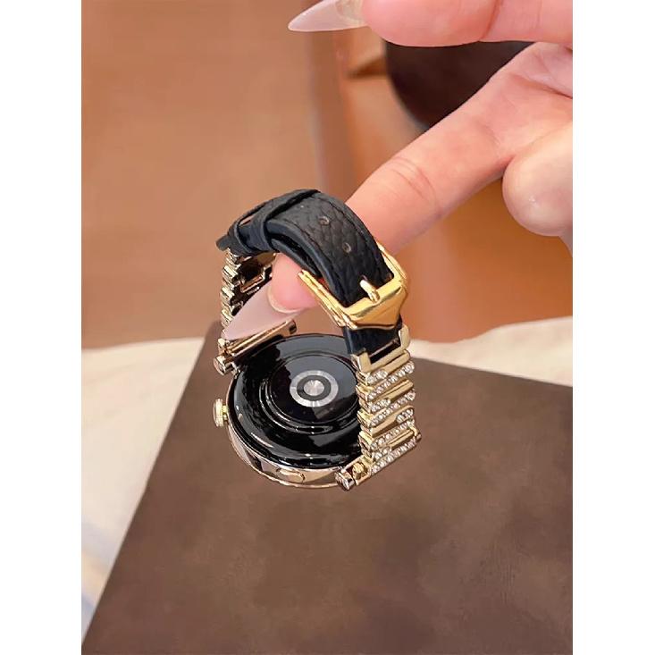

New Bling 20mm 22mm 18mm Strap leather loop link For Samsung Galaxy Watch 7 FE 5 Pro 4 6 classic 44mm 40mm bracelet correa band universal 18mm