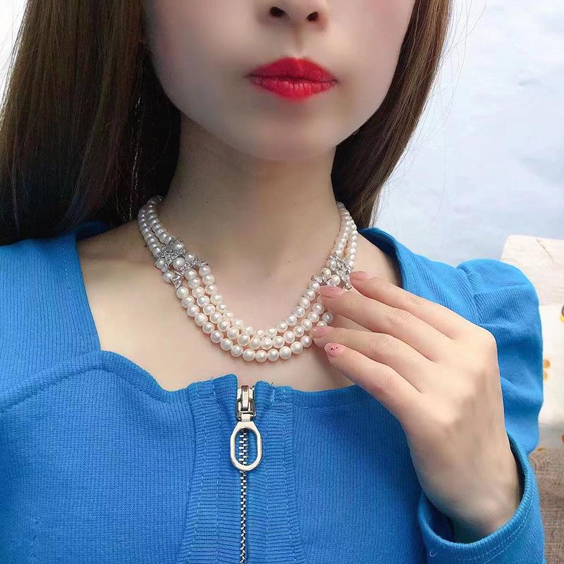 French Retro Freshwater Pearl Necklace - 6-7mm Versatile Niche Fashion Collarbone Chain