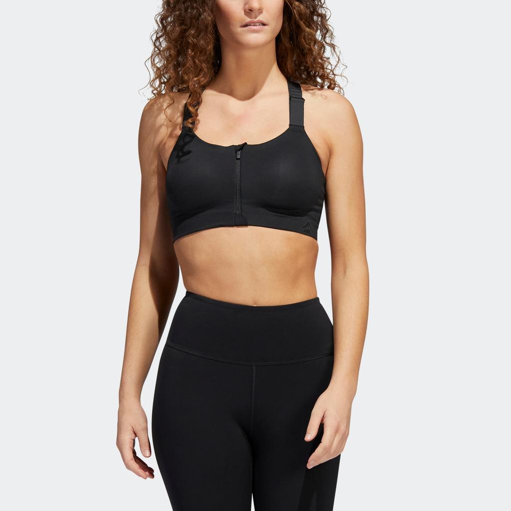 Adidas Solid Color Adjustable Strap Zipper Sports Bra Women Underwear HC7497