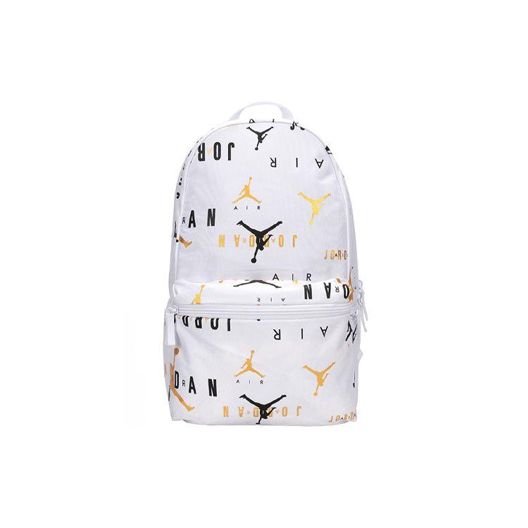 Jordan All Over Print Logo Polyester Backpack Unisex Backpack White JD2143004GS-002 White