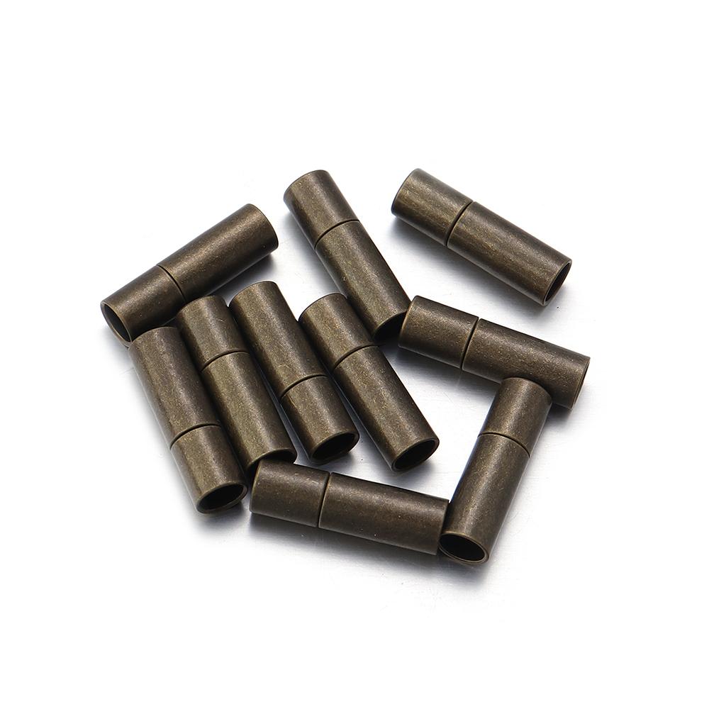 10pcs/lot 2-8mm Copper End Clasps End Caps For Jewelry Making DIY  Round Leather Cord Bracelet Necklace Connector Accessories