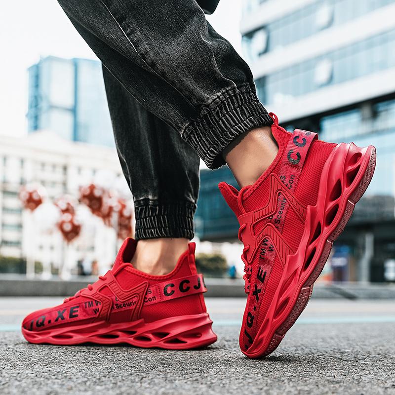 Мужская обувь Cawual Кроссовки Дышащая спортивная обувь Нескользящая 44 чёрный — фото 14