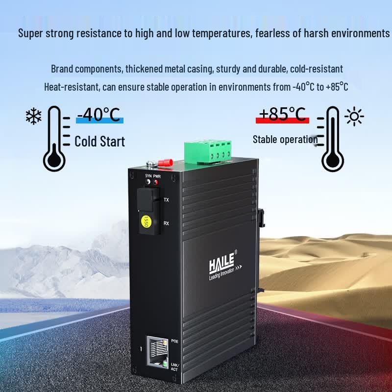 HAILE Industrial Gigabit Fiber Optic Transceiver Set