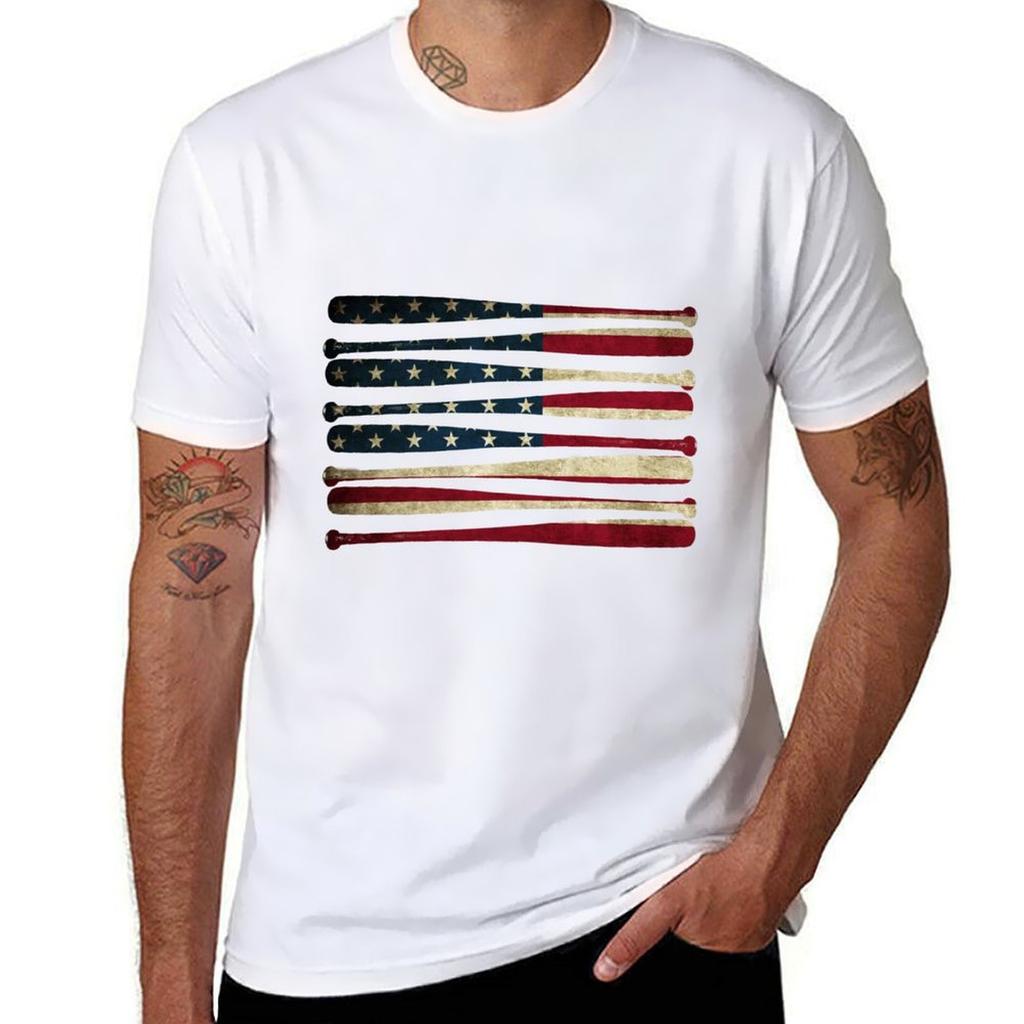 Amerika Baseballflagge T-Shirt Arbeitskleidung Atmungsaktives T-Shirt
