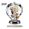 Realistic Rose Ornament Acrylic Ornament, 2D Flat Flower Decoration with Base, Table Centerpiece Romantic Desktop Decor for Home Shelf Cabinet