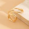 Personality Metal Line Hollow Open Ring Set for Women Punk Gold Color Circular Irregular Index Finger Ring Design Sense Jewelry