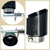 1 Pcs Universal Car Carbon Fibre Tail Throat Stainless Steel Bright Black Twill Glossy Muffler Exhaust Nozzle Tip