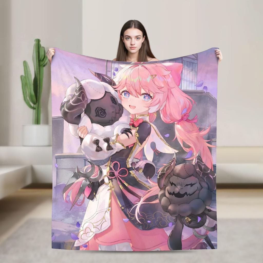 Wuthering Waves WuWa Cartethyia Fashion Blanket Game Anime Flannel Awesome Warm Throw Fashion Blankets for Bedroom Winter Couch