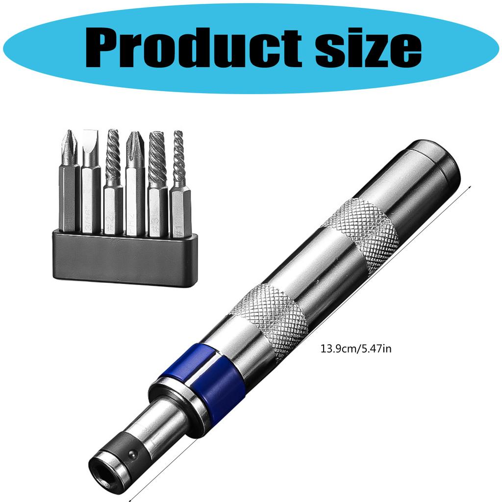 Impact Screwdriver Kit Detachable Head Reversible Direction For Auto Repair And DIY Steel Construction