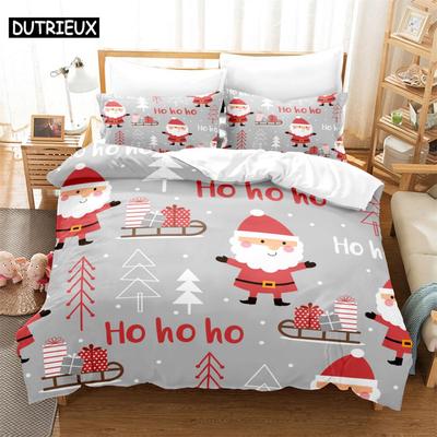 3D Weihnachts-Bettwäscheset Queen Bettwäsche Bettbezugset Bettwäscheset Bettdecke Baumwolle Queen Schlafzimmer Bettdecken-Set Bettset Bettwäsche