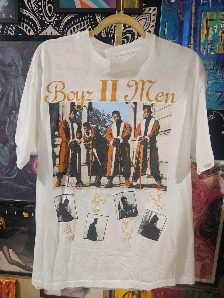 Rare Vintage 90s Boyz II Men World Tour Band Rap Tee PA237 Unisex T-Shirt L