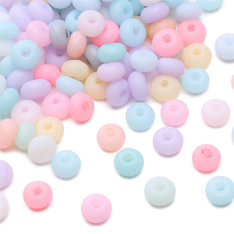 70pcs Glass Seed Beads Charm Frosted Mineral Abacus Czech Spacer Beads For Jewelry Making Accessories