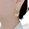 Exaggerated and Cold Style Large Earrings, Women's Retro French Gold Earrings, Niche Temperament, Simple Earrings