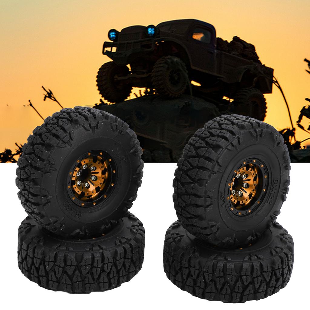4pcs 1.0in Small RC Wheels Tires Aluminium Alloy Compatible RC Climbing Car Wheels Tire for 1Celsius18 1Celsius24 for SCX24