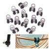 12Pcs R Clips Rubber Lined Clamp Assortment Heavy Duty 1/4 5/16 3/8 1/2 5/8 3/4 for Marine Auto Electrical Wiring Management