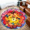 1pc Flower Bouquet Butterfly Pattern Office Round Rugs, Under Chair Round Rugs for Living Room, Bedroom, Bathroom Decoration Carpet 091806