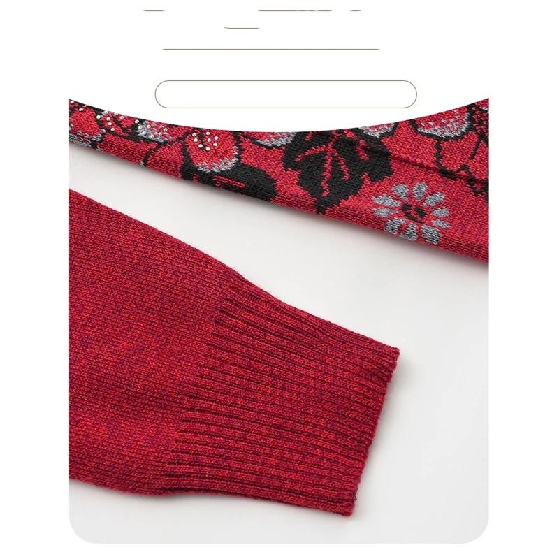 Damen Floral Bestickte Strickjacke mit Knöpfen