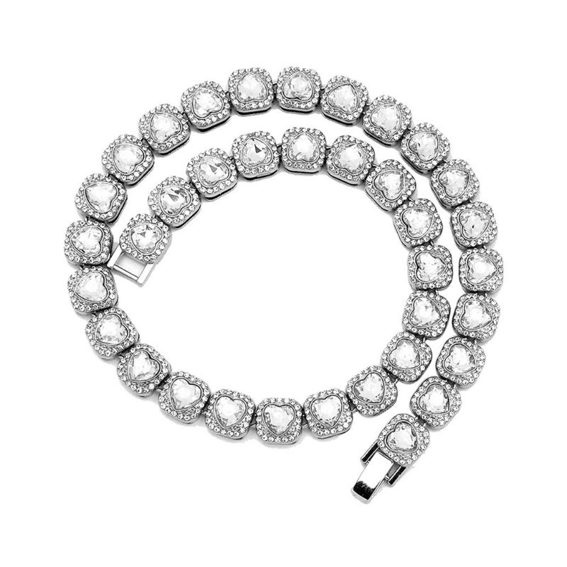 Elegant Necklace Sparkling Full Rhinestones Bracelet Alloy Texture Suitable for Evening Parties and Everyday Charm