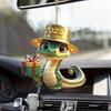 3pcs Santa Hat Serpentine Acrylic 2D Flat Car Decoration Holiday Party Pendant Car Aromatherapy Pendant Car Interior