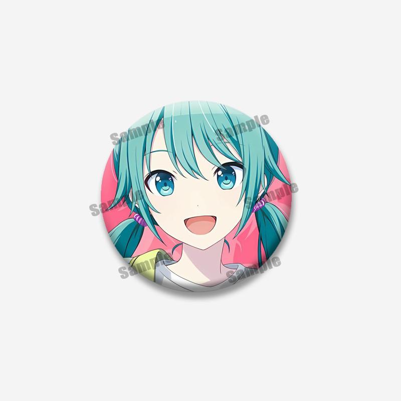 Cartoon Figure PJSK Kiritani Tenma Saki Badge Cute Game Character Lapel Pins Round Brooch for Bag Clothes Hat Decor Jewelry Gift