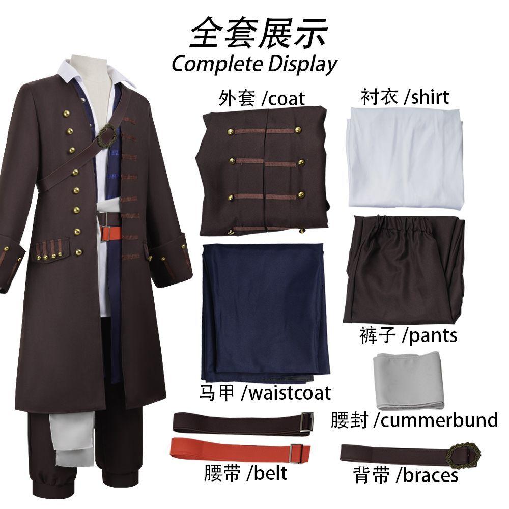 Halloween cos Pirates of the Caribbean costume Captain Jack cosplay costume pirate costume show costume