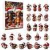 2025 Holiday Advent Calendar Cow Ornaments Christmas Advent Calendar Acrylic Cartoon Highland Cow Hanging Decorations Home Decor