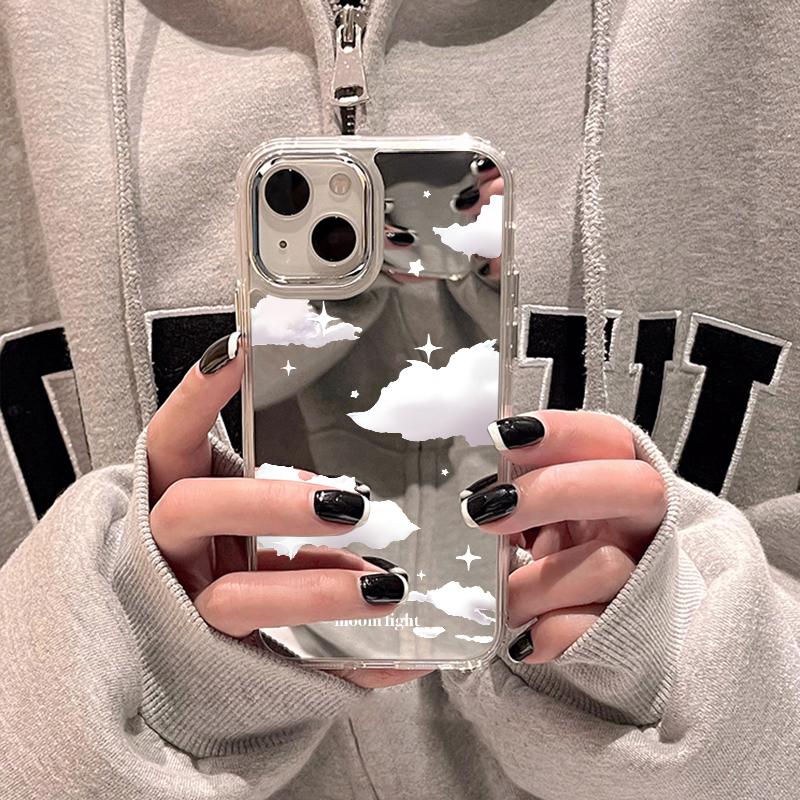 Handyhüllen für iPhone 11 13 XR 15 Pro Max 12 14 Pro Max Hülle iPhone 16 XS Max Spiegel Schutzhülle Mirror Exquisite Cartoon Wasserdicht