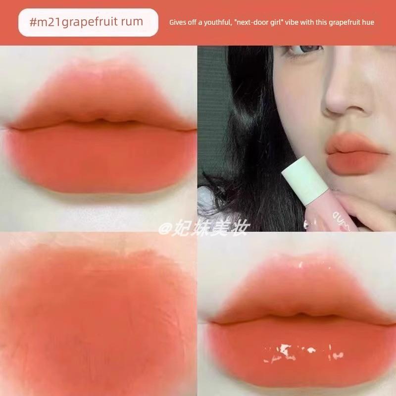 Olive Skin Tone Brightens! Akf Lip Mud M28 Smoked Taro Mud Low-Saturation Gray-Purple Grape Pink Lip Gloss Lipstick for Yellow Skin Tones