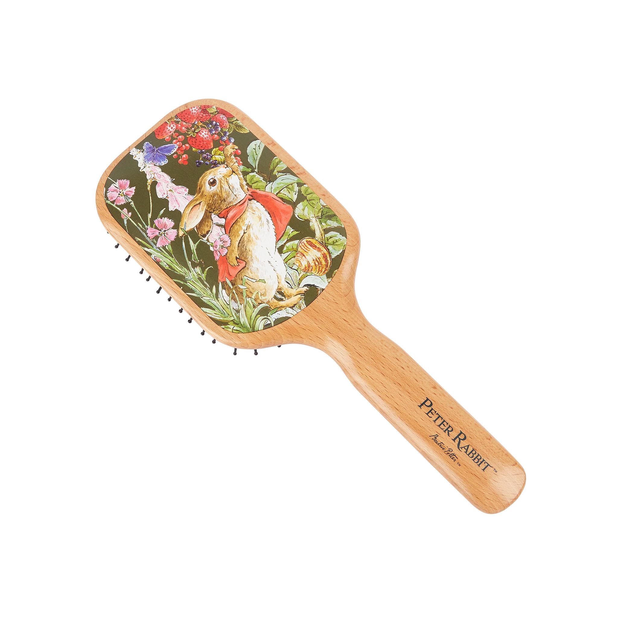 

GB KENT Peter Rabbit Flopsy Paddle Nylon Ball End Cushion Natural Suitable for Long Royal Warrant Gift PR03 Brush, Pin, Hairbrush, Beechwood,