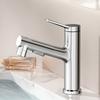 Black/Silver Bathroom Faucet with Pull-Down Sprayer, Hot and Cold Water Mixer Water Tap, Ceramic Cartridge & Brass Material