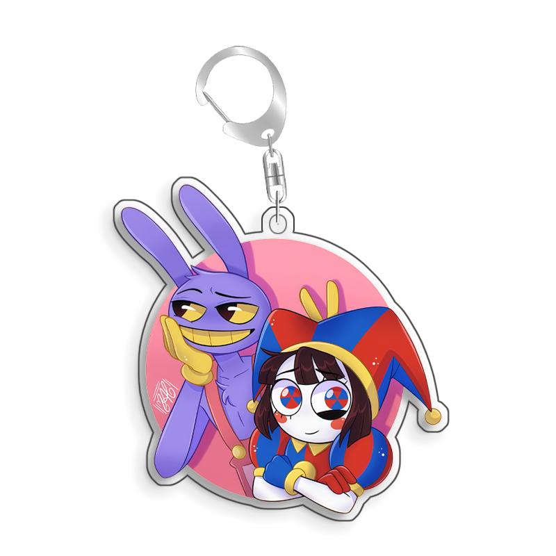 For The Amazing Digital Circus Jax Pomni Ragatha Gangle Acrylic Selfmade Cute Cartoon Anime Keychain Pendant Toy Gifs 5cm