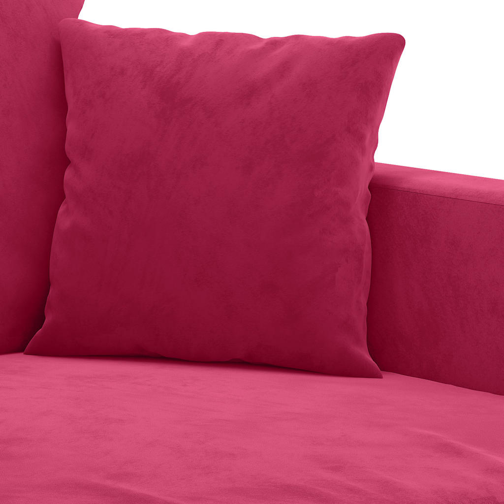 Vidaxl Sofa 3-Osobowa, Winna Czerwień, 180 Cm, Obita Aksamitem