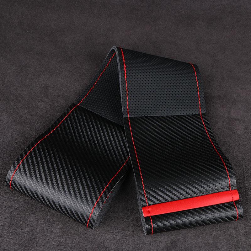 2026 Hot For Volkswagen VW High-End Carbon Fiber Car Steering Wheel Cover Soft Durable Artificial Leather Universal Luxury Autom