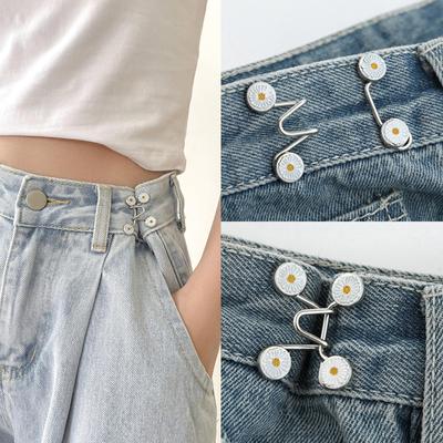 Alloy Tighten Waist Brooches Buckle Pins Waist Clip Adjustable Snap Button For Skirt Pants Jeans Detachable Clothing