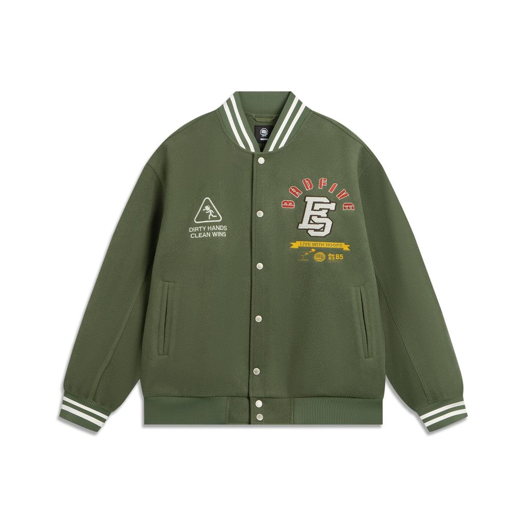 Li Ning Bad5 3D Loose Fit Baseball Collar Embroidered Jacket Men Jacket AFDVB13-3