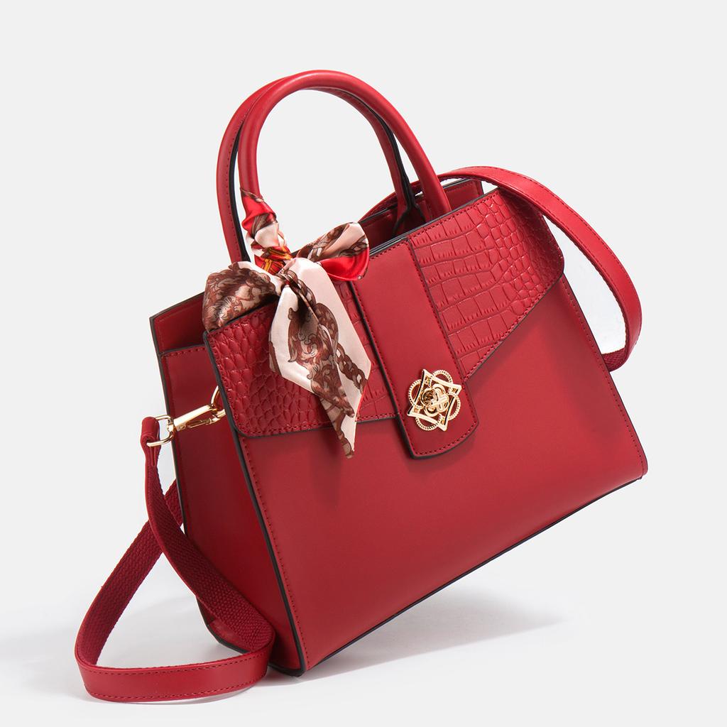 Mother's bag for wedding 2024, new model, elegant and classy, genuine leather red handbag for middle-aged women, mother-in-law's wedding handbag