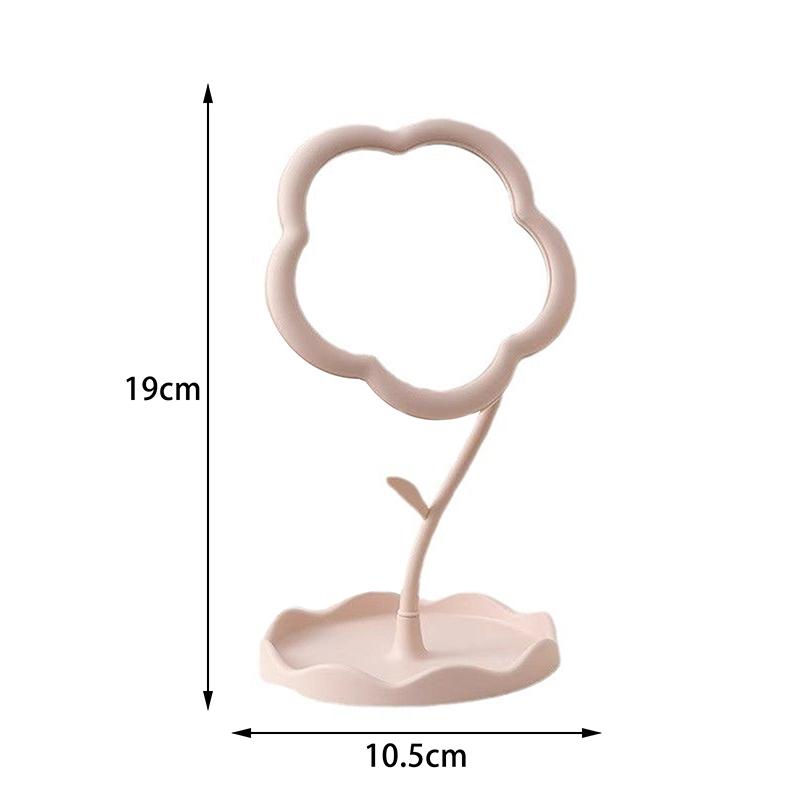 Desktop Makeup Mirror Sunflower Shaped Cute Dressing Mirror Rotatable Detachable Hanging Jewelry High-definition Makeup Mirror
