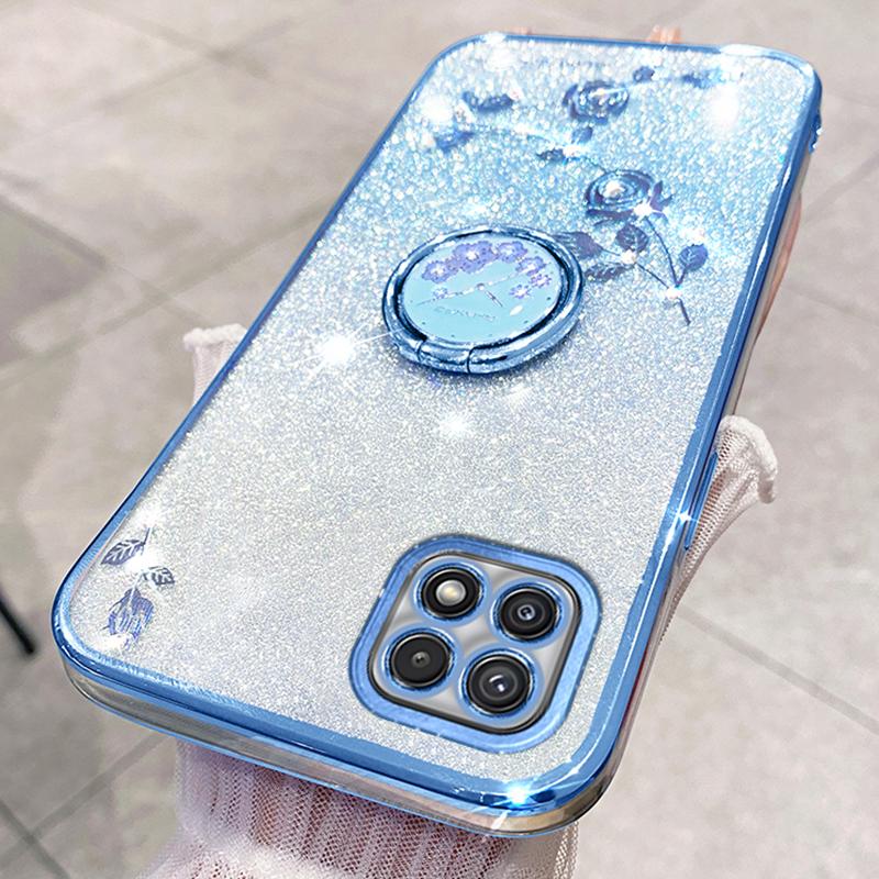 KADEM For Samsung Galaxy A22 5G (EU Version) Case Ring Kickstand TPU Mobile Phone Cover