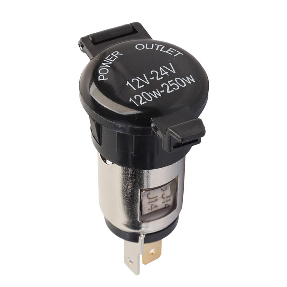 

12V-24V Waterproof Car Auto Motorcycle Cigarette Lighter Socket Power Plug 10A 120W Universal Car Cigarette Lighter Accessories