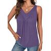 Summer Solid Color V-neck Sleeveless Top for Women Casual Loose Vest for Women Vest