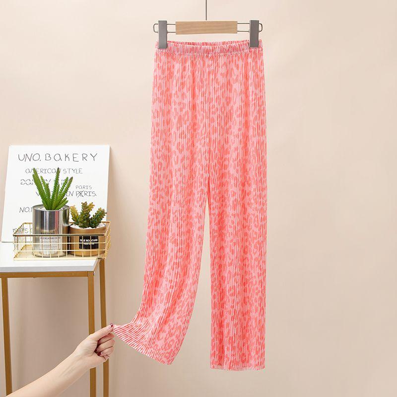 Pantalons larges pour filles Été Nouveau Pantalons décontractés amples Taille moyenne Pantalons à jambe droite pour filles Version fine