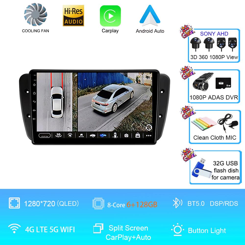 Android 14 Car Radio For Seat Ibiza MK4 6J SportCoupe Ecomotive Cupra 2009 2010 2011 2012 - 2016 QLED Screen Multimedia Player S