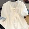 2026 Sweet Summer Plus Size Chiffon Pleated Shirt for Women